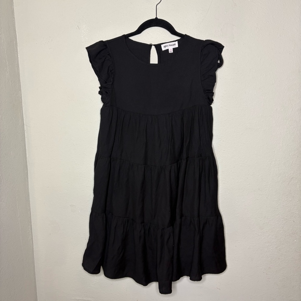 After Market Black Keyhole Neck Babydoll Style Dress XS